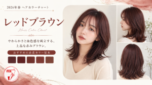レッドブラウン ヘアカラー ナチュラル 初めての赤系